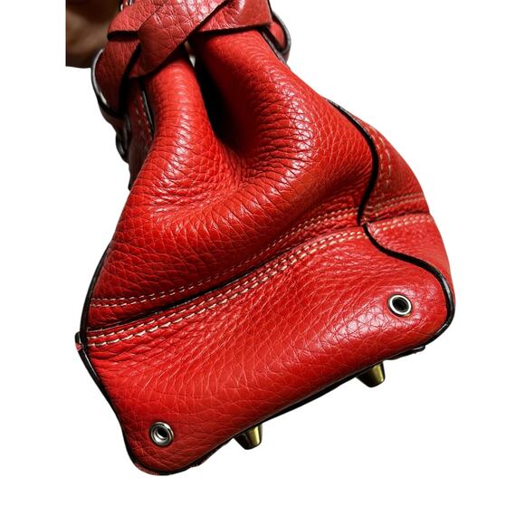 COACH Women Shoulder Bag Red F13084 Leather Tote Bag Hamptons casual / summer - Picture 10 of 12